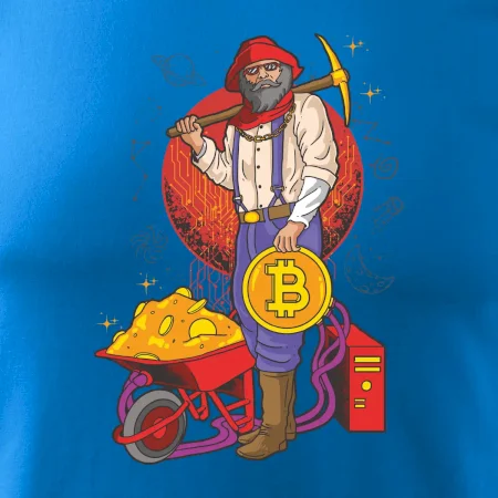 Horník těží bitcoiny