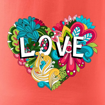 Love nápis květovaný
