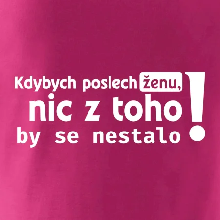 Kdybych poslechl ženu, nic u toho by se nestalo