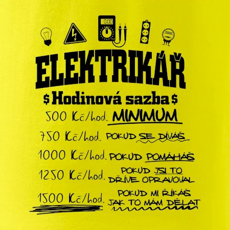 Elektrikář hodinová sazba