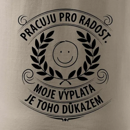 Pracuju pro radost. moje výplata je toho důkazem