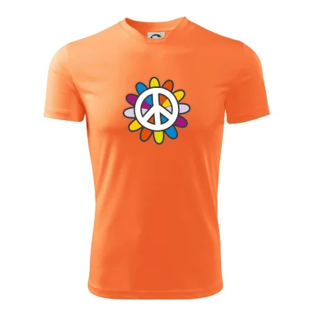 Peace symbol s kreslenou květinou