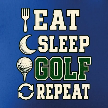 Eat sleep golf repeat typografie