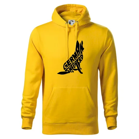 Německý ovčák sedící napis