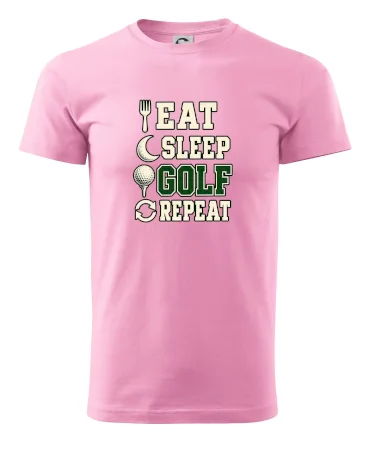Eat sleep golf repeat typografie