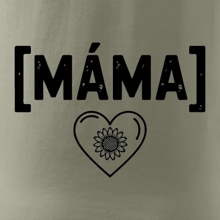 Máma nápis a srdce a slunečnice