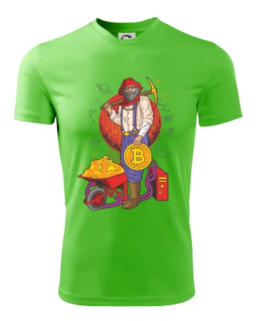 Horník těží bitcoiny