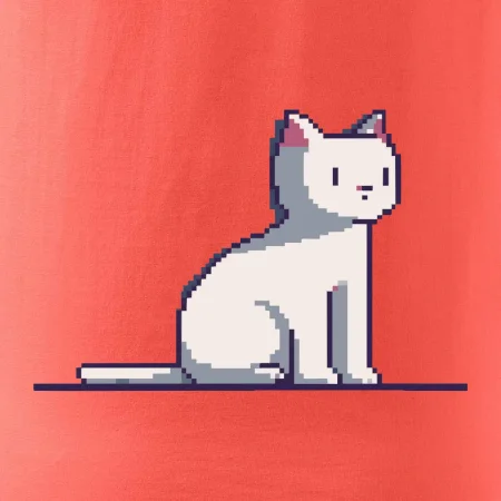 Kočka bílá pixel
