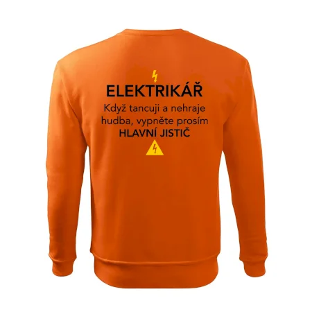 Elektrikář - hlavní jistič - Nápis na zádech