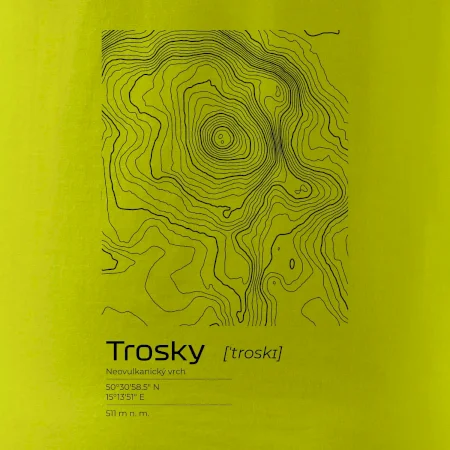 Trosky - vrstevnice v obdélníku