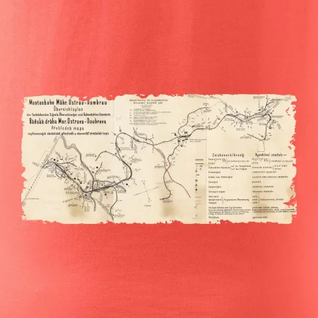 Mapa Báňské dráhy z Moravské Ostravy do Doubravy