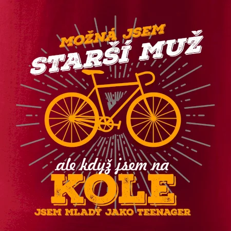Starší muž - cyklista silniční kolo