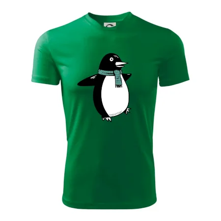 Tučňák se zelenou šálou