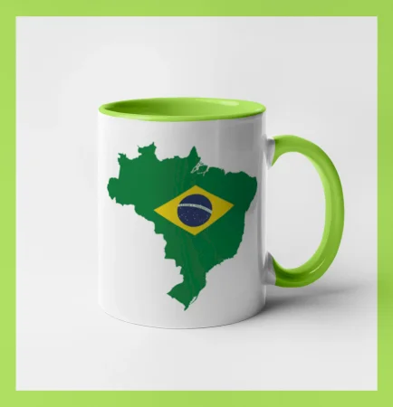 Brazílie vlajka v mapě