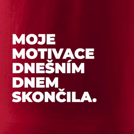 MOJE MOTIVACE DNEŠNÍM DNEM SKONČILA.