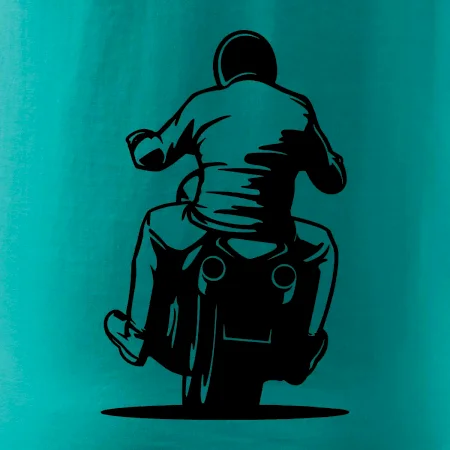 Motorkář na zádech - chopper