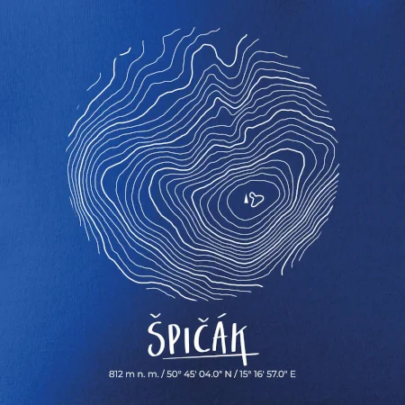 Špičák - vrstevnice v kruhu
