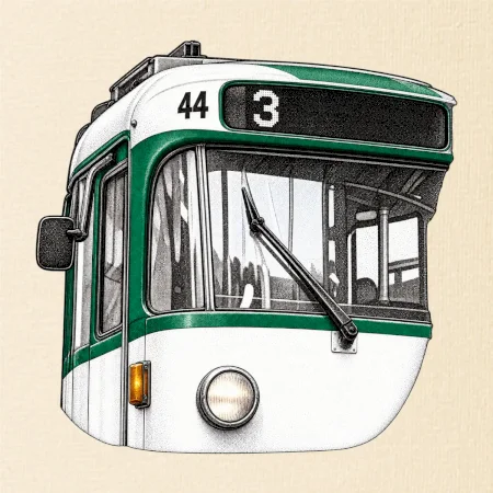 Detail čela T3R SLF tečkovaná perokresba