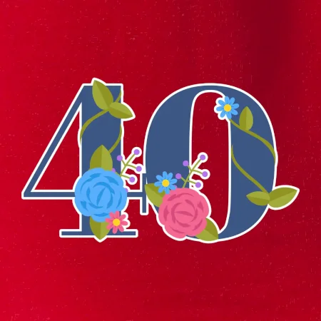 Květinové číslo kreslené - 40