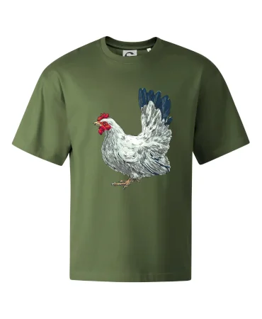Slepice kreslená bílá