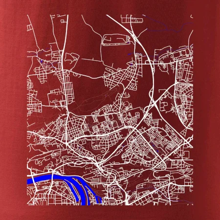 Praha 18200 - Mapa s vodními toky