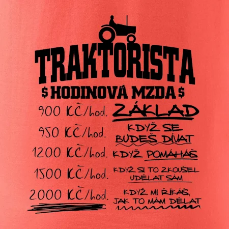 Traktorista hodinová mzda