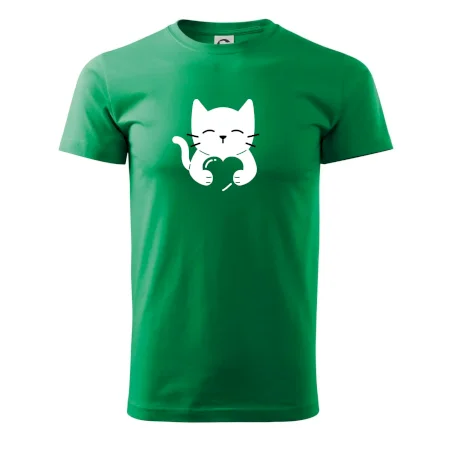 Kočka drží srdce