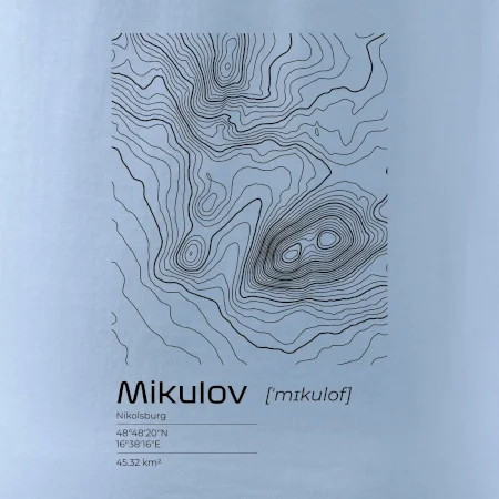 Mikulov - vrstevnice v obdélníku