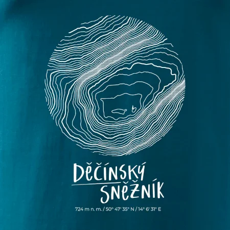 Děčínský Sněžník - vrstevnice v kruhu
