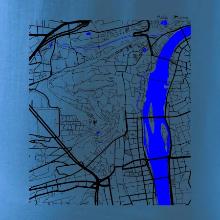 Praha Malá Strana - Mapa s vodními toky
