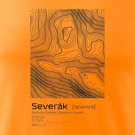Severák - vrstevnice v obdélníku