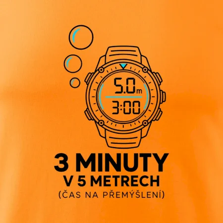 Bezpečnostní zastávka 3 minuty v 5 metrech s potápěčskými hodinkami