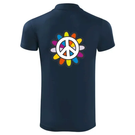 Peace symbol s kreslenou květinou