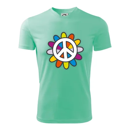 Peace symbol s kreslenou květinou