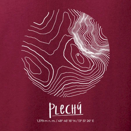 Plechý - vrstevnice v kruhu