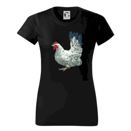 Slepice kreslená bílá