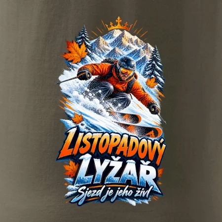 Listopadový lyžař král zasněžených svahů