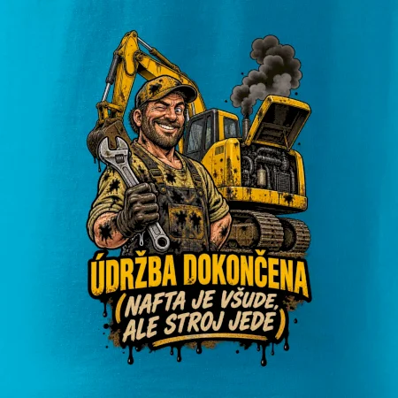 Údržba bagru dokončena nafta je všude