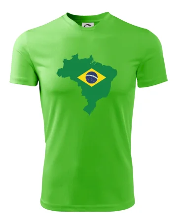Brazílie vlajka v mapě