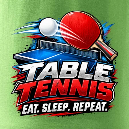 Stolní tenis pálka a míček eat sleep repeat