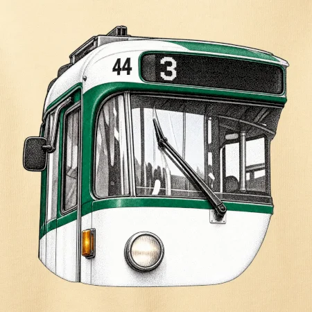 Detail čela T3R SLF tečkovaná perokresba