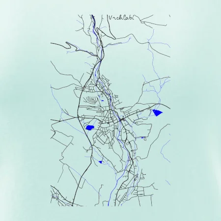 Vrchlabí - Mapa s vodními toky