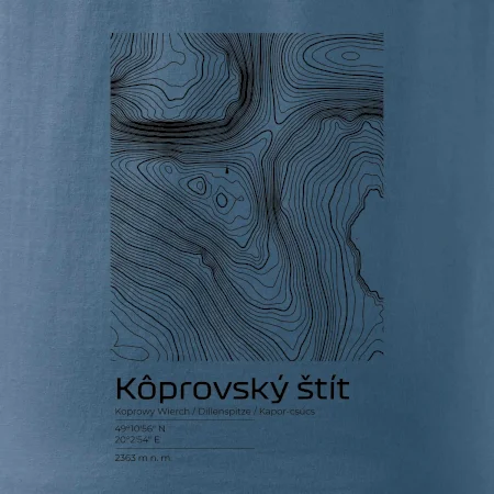 Kôprovský štít - vrstevnice v obdélníku