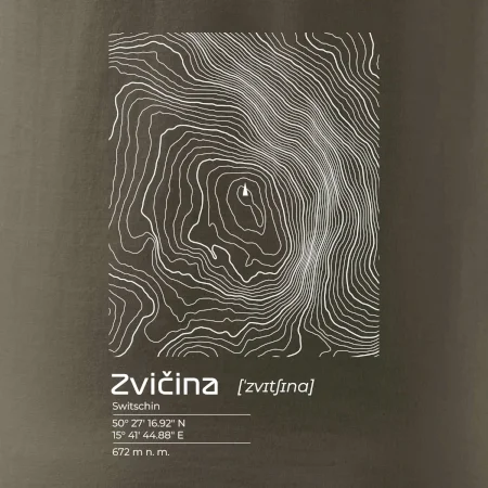 Zvičina - vrstevnice v obdélníku