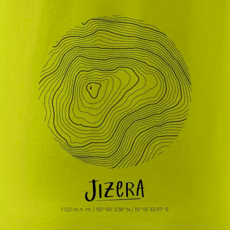 Jizera - vrstevnice v kruhu