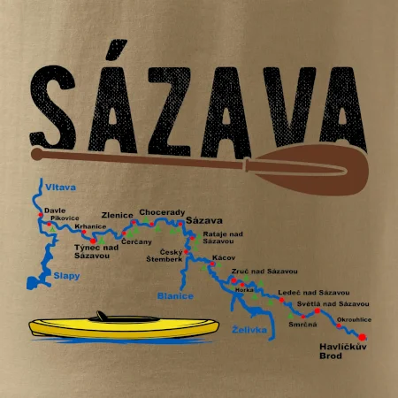 Mapa řeky Sázavy