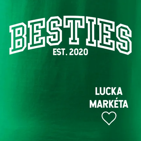 Párové mikiny - Besties (Rok a jména na rukávu)