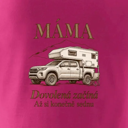 Máma dovolená začíná až si konečně sednu obytný pick-up
