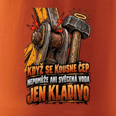 Zaseknutý čep bagru vyřeší kladivo