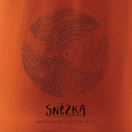 Sněžka - vrstevnice v kruhu